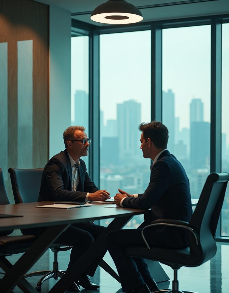 Professionelles Executive Search Gespräch in modernem Büro